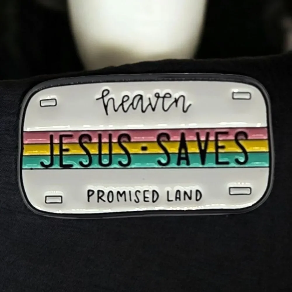 Heaven License Plate Christian Pin Religious Jewelry Inspirational Promised Land